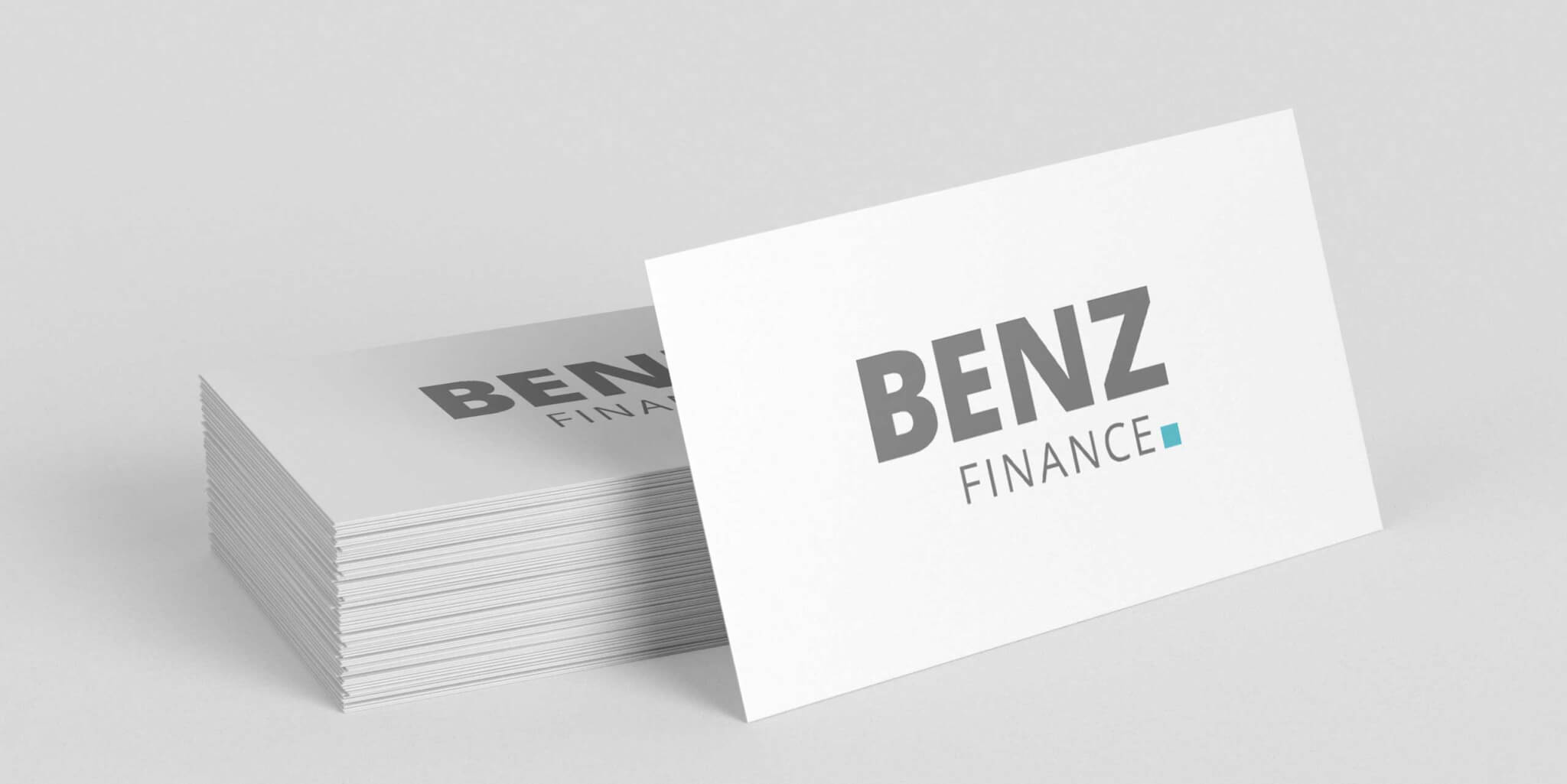 Visitenkarte mit Logo-Design des Frankfurt Startup Benz-Finance aus Frankfurt